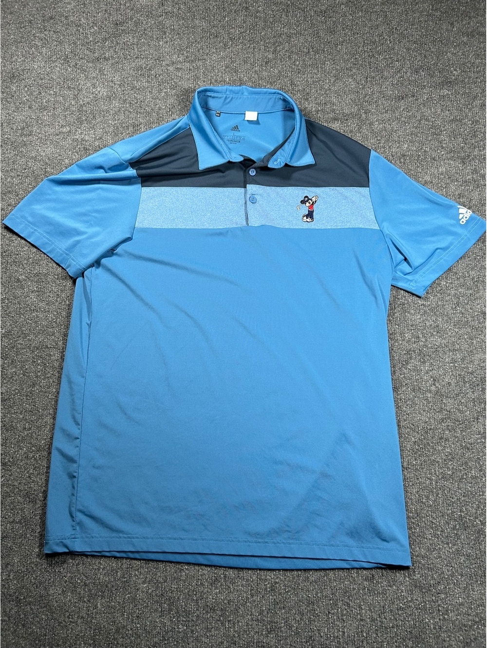 Adidas Golf Polo Shirt with Mickey Mouse Embroidery, Size L